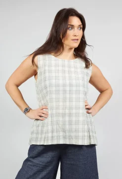 Macro G Sleeveless Top in Quadro Nero