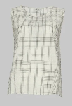 Macro G Sleeveless Top in Quadro Nero
