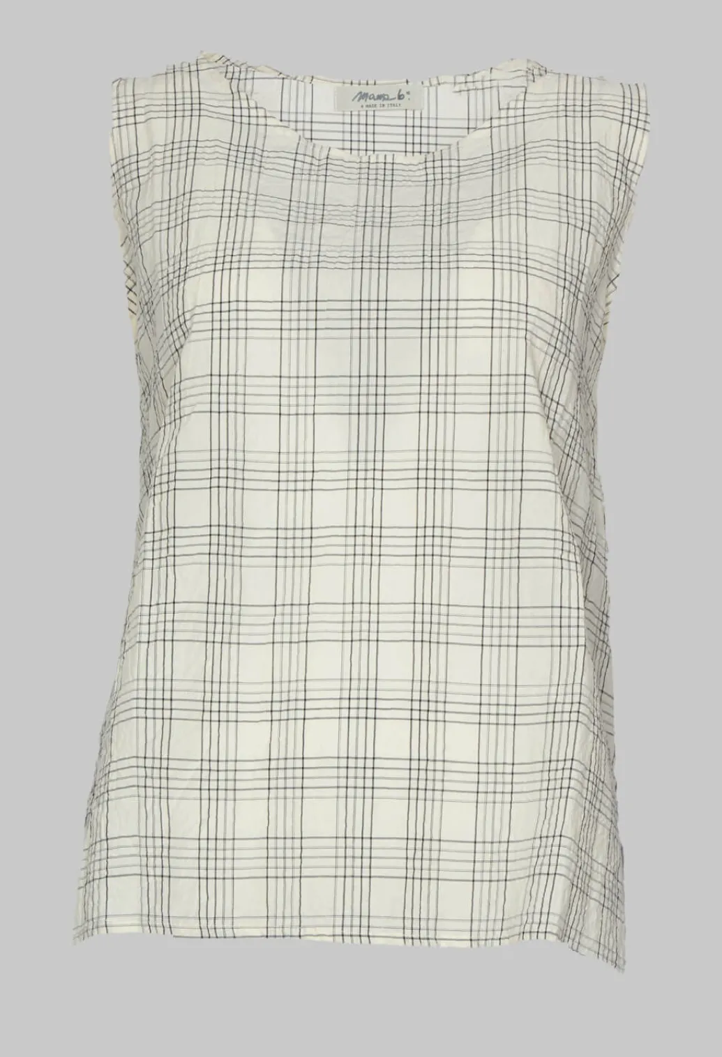 Macro G Sleeveless Top in Quadro Nero