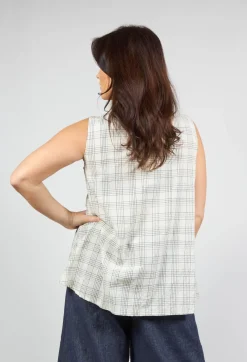 Macro G Sleeveless Top in Quadro Nero