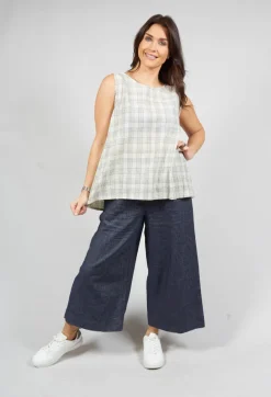 Macro G Sleeveless Top in Quadro Nero