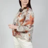 Mandarin Collar Blouse in Palms Print