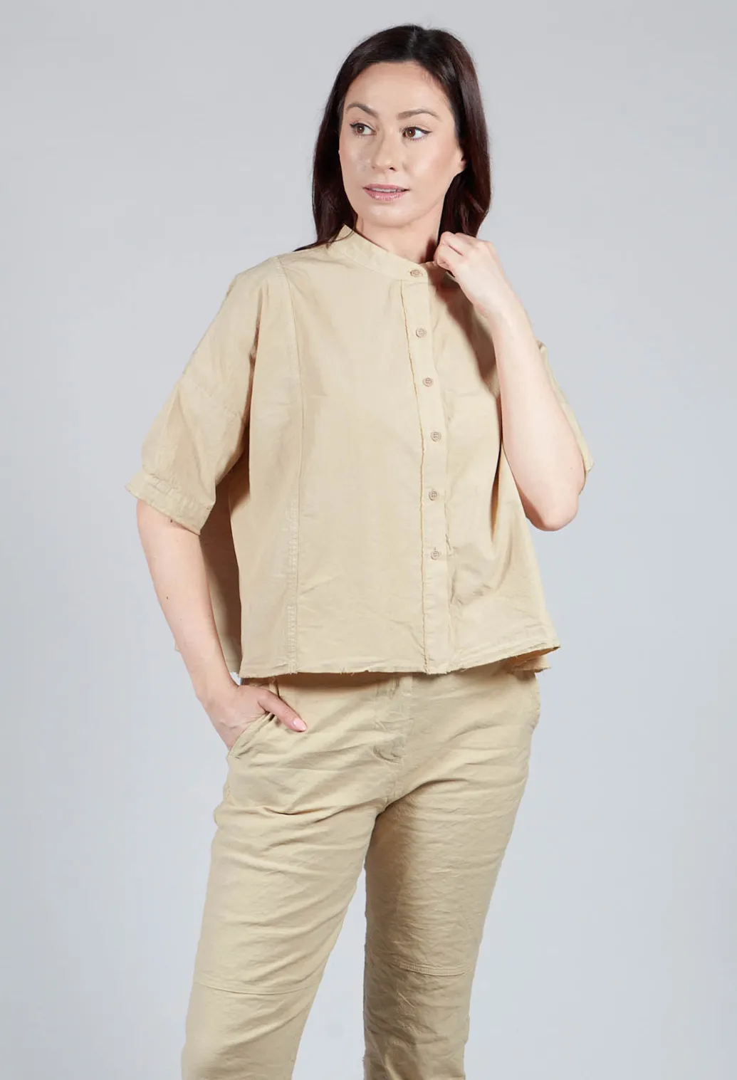 Mandarin Collar Blouse in Juta