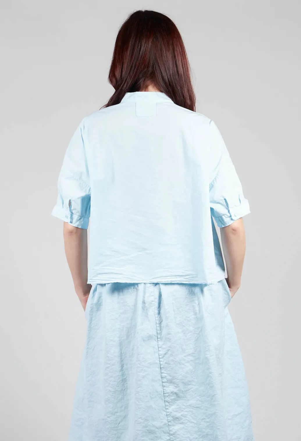 Mandarin Collar Blouse in Cielo