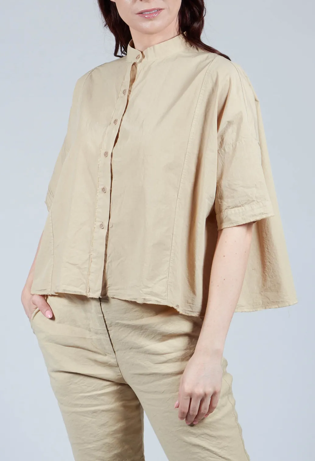 Mandarin Collar Blouse in Juta