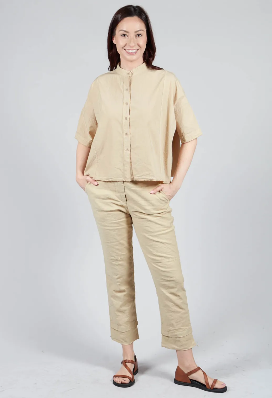 Mandarin Collar Blouse in Juta