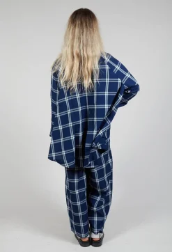 Mandarin Collar Jacket in Indigo