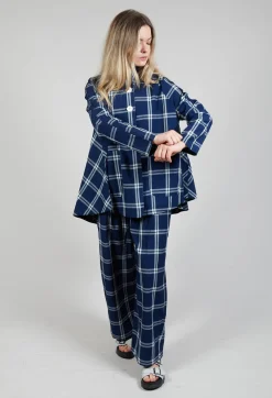 Mandarin Collar Jacket in Indigo