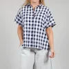 Mandarin Shirt in Azur Big Check