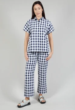 Mandarin Shirt in Azur Big Check