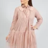 Marie Mesh Peplum Jacket in Rose