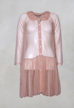 Marie Mesh Peplum Jacket in Rose
