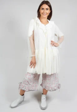 Marie Mesh Peplum Jacket in Ecru