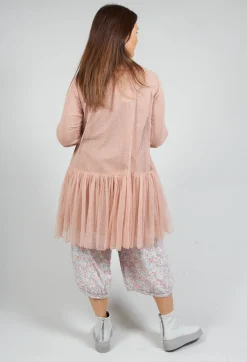 Marie Mesh Peplum Jacket in Rose