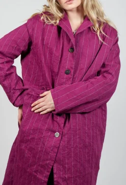 Marta Coat in Mulberry Stripe