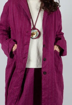 Marta Coat in Mulberry Stripe
