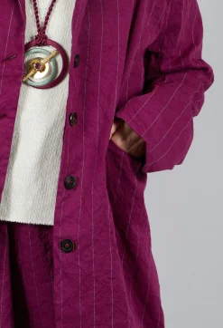 Marta Coat in Mulberry Stripe