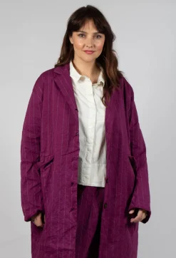 Marta Coat in Mulberry Stripe