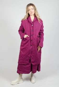 Marta Coat in Mulberry Stripe