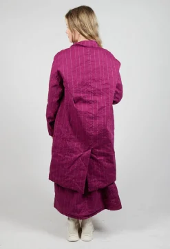 Marta Coat in Mulberry Stripe