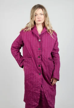 Marta Coat in Mulberry Stripe