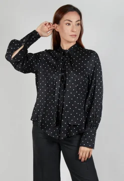 Mary Blouse in Black Polkadot