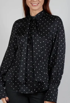 Mary Blouse in Black Polkadot