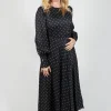 Mary Dress in Black Polkadot