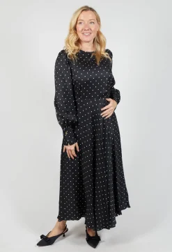 Mary Dress in Black Polkadot