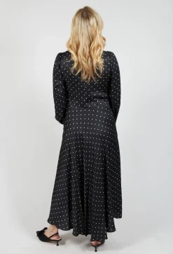 Mary Dress in Black Polkadot