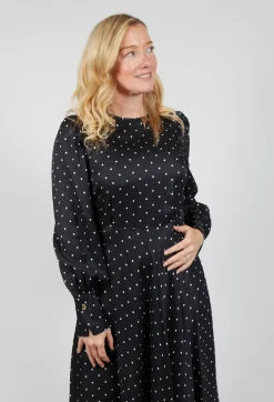 Mary Dress in Black Polkadot