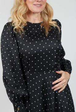 Mary Dress in Black Polkadot