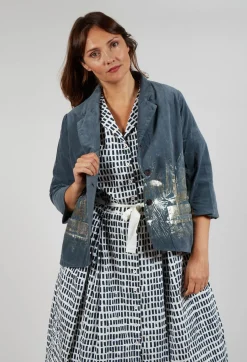 Matallic Applique Jacket Vanille in Zinc