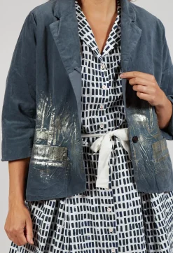Matallic Applique Jacket Vanille in Zinc