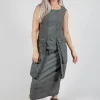 Maxi Length Dress with Statement Pockets in Pencil Cloud