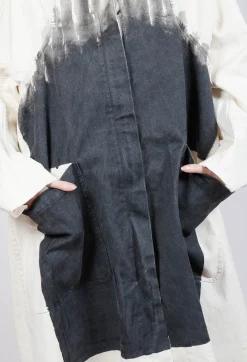 Maxi Pocket Coat in Black Paint