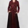 Maxi Satin Skirt in Degrade Sangue