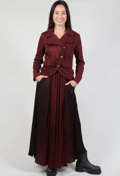 Maxi Satin Skirt in Degrade Sangue