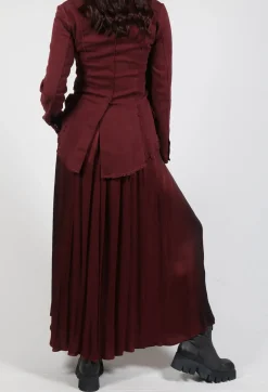 Maxi Satin Skirt in Degrade Sangue