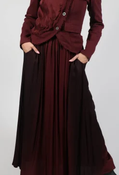 Maxi Satin Skirt in Degrade Sangue