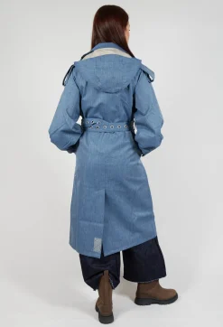 Maxi Trench Coat in Blue