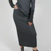 Maxi-Length Bodycon Skirt in Coal Cloud