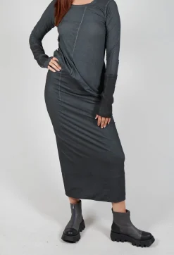Maxi-Length Bodycon Skirt in Coal Cloud