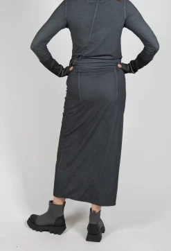Maxi-Length Bodycon Skirt in Coal Cloud