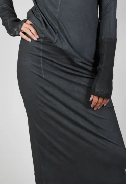 Maxi-Length Bodycon Skirt in Coal Cloud
