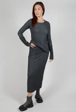 Maxi-Length Bodycon Skirt in Coal Cloud
