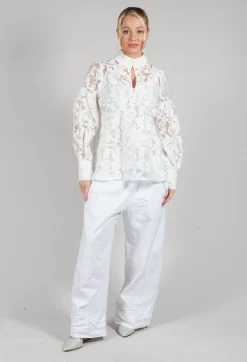 Maxine Blouse in Fleur Natural White
