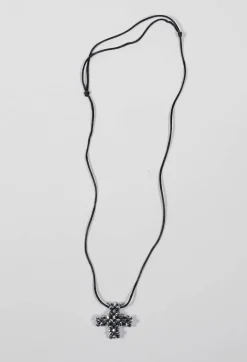 Medium Statement Cross Necklace in Silver