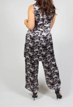 Melo Wide Ankle Grazer Trousers in Multicolor