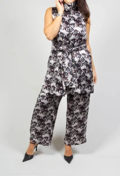 Melo Wide Ankle Grazer Trousers in Multicolor